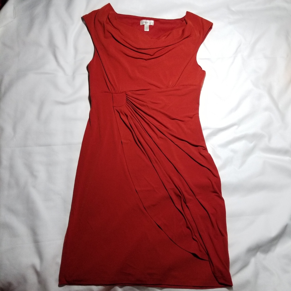 Dress Barn Red Empire Waist Dress Size 16